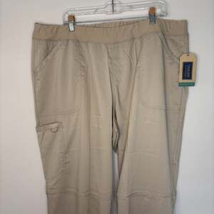 Cherokee NEW scrub pants X2 pair modern classic unisex 2XL tall khaki pocket